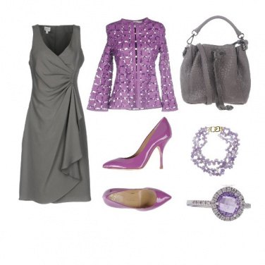 Outfit Viola e grigio