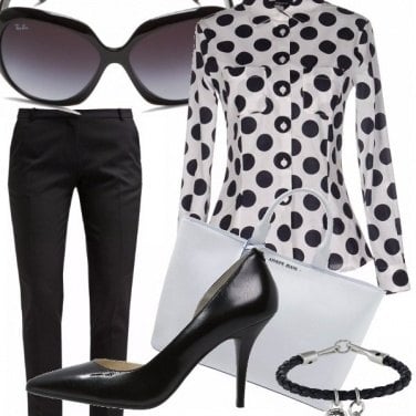Outfit Bianco e nero per l\'ufficio