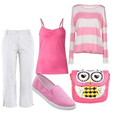 Outfit Frizzante in rosa