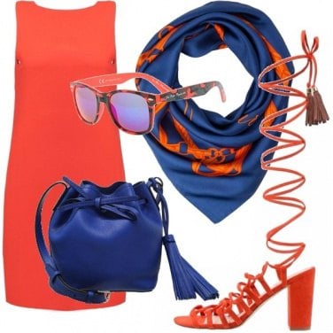 Outfit Orange & blue