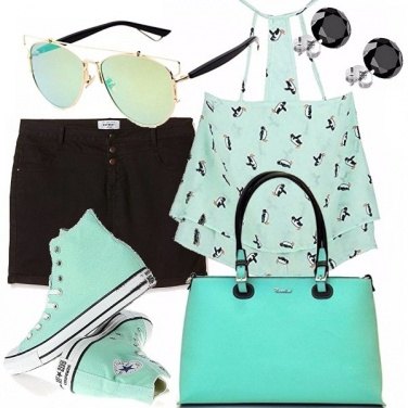 Outfit Teenager verde acqua