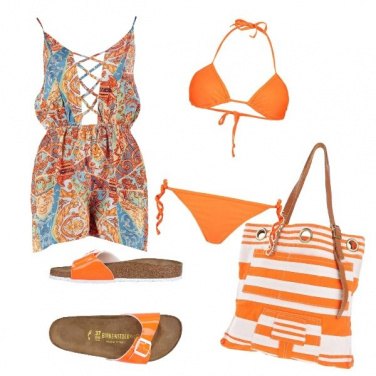 Outfit Al mare in arancio
