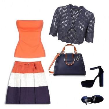 Outfit Blu e arancio