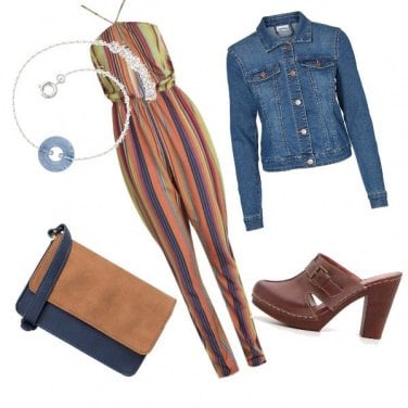 Outfit Jumpsuit a righe