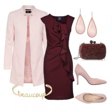 Outfit Bordeaux e rosa