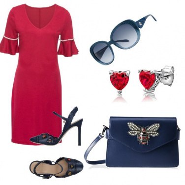 Outfit Il tubino ciliegio