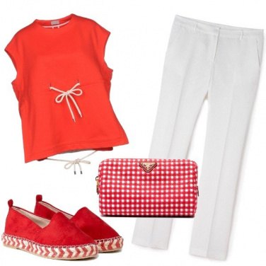 Outfit Bianco e rosso
