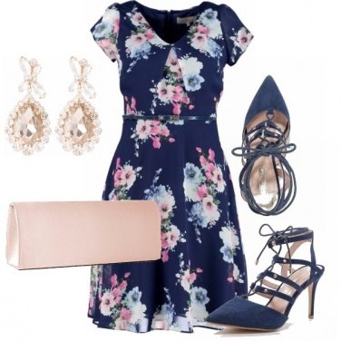 Outfit Eleganza in blu e rosa