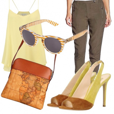 Outfit Giallo e marrone