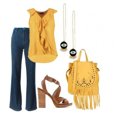 Outfit Giallo e frange
