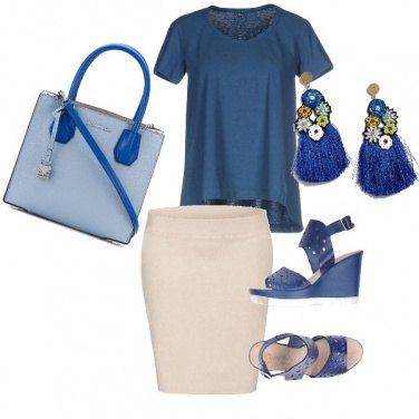 Outfit Panna e azzurro