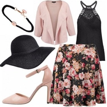 Outfit Cerimonia in rosa antico