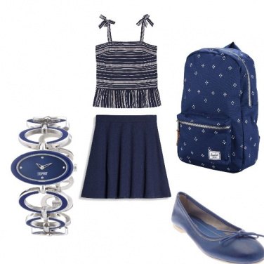 Outfit Studentessa in blu