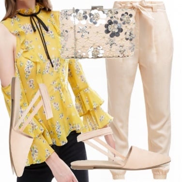 Outfit Blusa gialla e fiori!