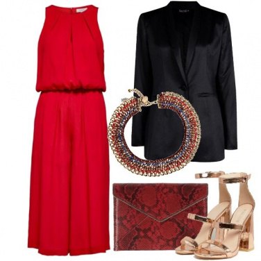 Outfit Rosso di sera con la jumpsuit
