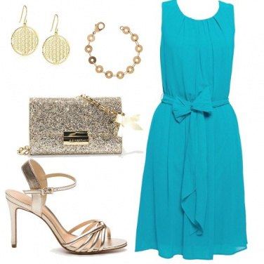 Outfit Cerimonia turchese