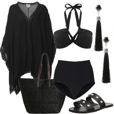 Outfit Nero sotto l\'ombrellone