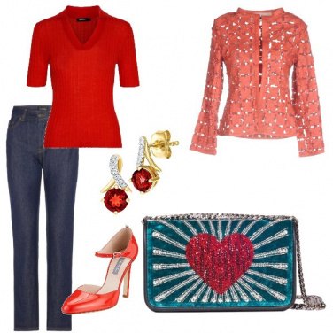Outfit Caban corto e jeans