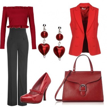 Outfit Pantalone a vita alta e smanicato
