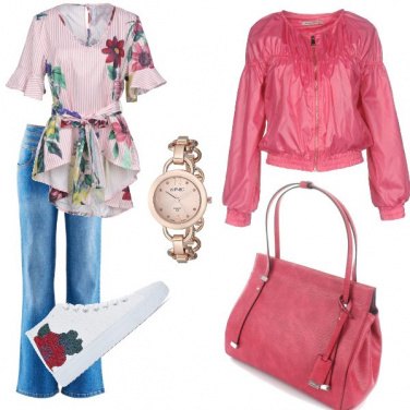Outfit Sneakers a fiori