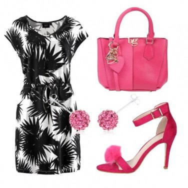 Outfit Rosa shocking e palme