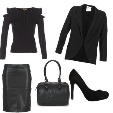 Outfit Total black in ufficio
