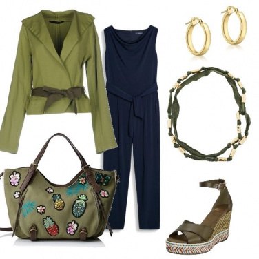 Outfit Verde e blu