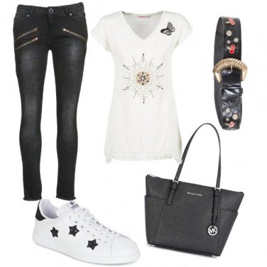 Outfit Casual Black and White