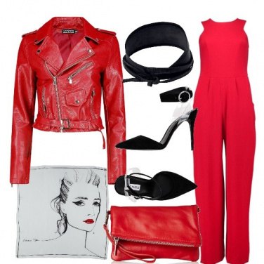 Outfit Serata in rosso e nero