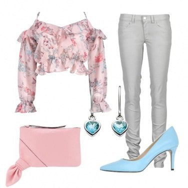 Outfit Crop top floreale
