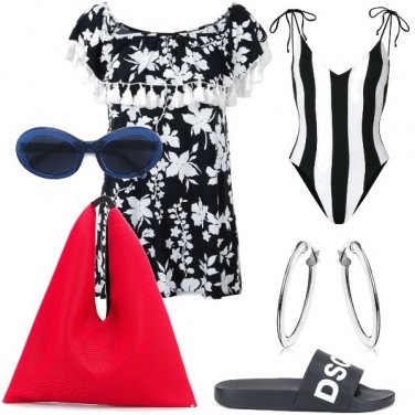 Outfit Il copricostume a fiori
