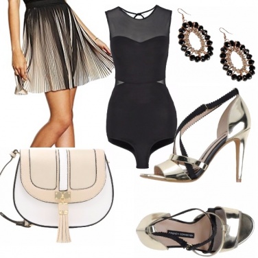 Outfit Nero e oro