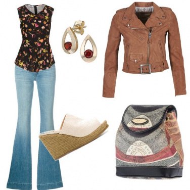 Outfit Zampa zeppa e biker