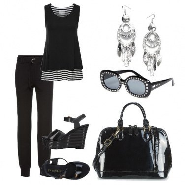 Outfit Nero e silver
