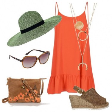 Outfit Verde e arancio