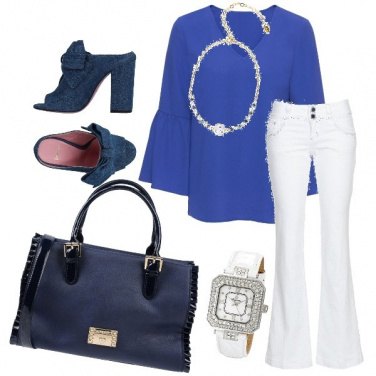 Outfit Bianco e blu per l’ufficio