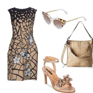 Outfit Basic - Chic con Fiori in Beige