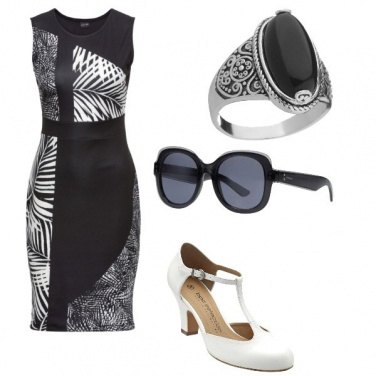 Outfit Tubino bianco e nero