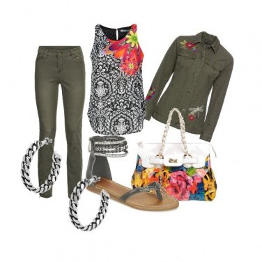 Outfit CMPS Militare floreale