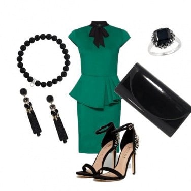 Outfit Nero e verde