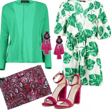 Outfit Verde tropical e Magenta