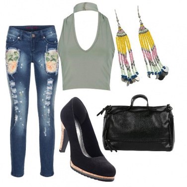 Outfit Jeans a fiori