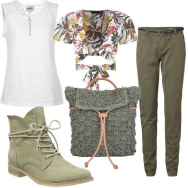 Outfit Verde oliva a primavera