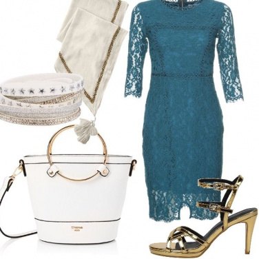 Outfit Un tocco di blu petrolio