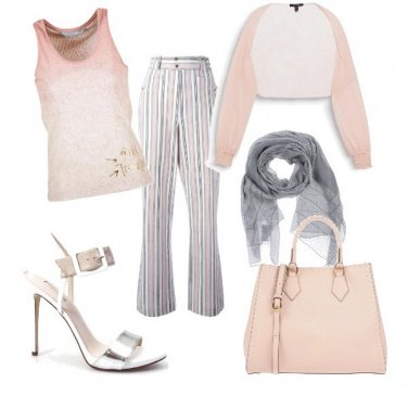 Outfit Rosa e grigio