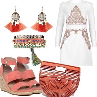 Outfit Una sera color corallo