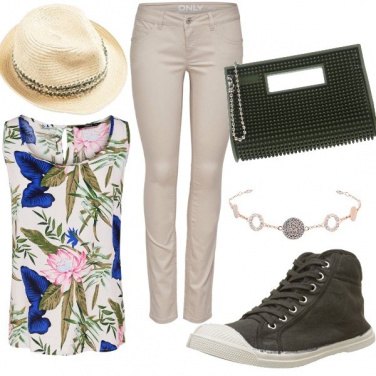 Outfit Cipria, verde oliva e fantasia #2