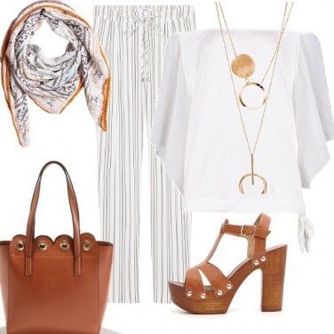 Outfit Cuoio e bianco