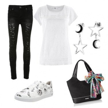 Outfit Casual Black and White