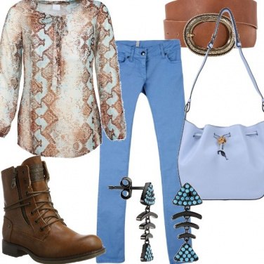 Outfit Azzurro e marrone